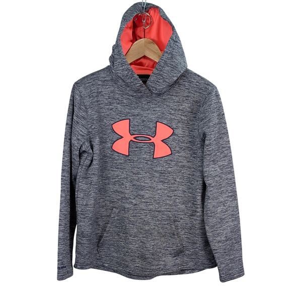 Under Armour Tops - Under Armour ColdGear Fleece Hoodie Sweatshirt Activewear Cozy Blue Pink Medium